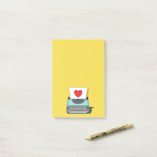 Vintage Typewriter Red Heart Love Post-it Note