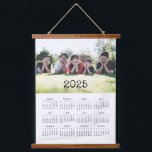 Vintage typewriter script 2025 photo calendar  hanging tapestry<br><div class="desc">A modern and simple photo calendar hanging tapestry to customize with a family picture,  a perfect way to start the year 2025.</div>