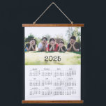 Vintage typewriter script 2025 photo calendar  hanging tapestry<br><div class="desc">A modern and simple photo calendar hanging tapestry to customize with a family picture,  a perfect way to start the year 2025.</div>