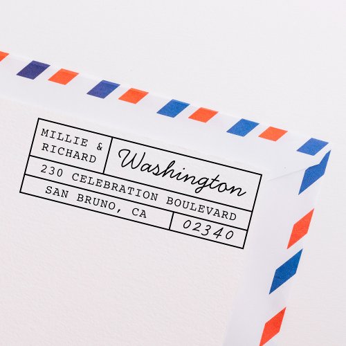 Vintage Typewriter  Script Names Return Address Rubber Stamp