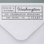 Vintage Typewriter & Script Names Return Address Self-inking Stamp<br><div class="desc">Easily personalize these custom Vintage Typewriter & Script Names Return Address self-inking rubber stamps with your own names and address. To customize these rubber stamps, click on "Personalize this template" and change the text in the boxes provided. Available in 9 different colors and 6 sizes. Please view your design on...</div>