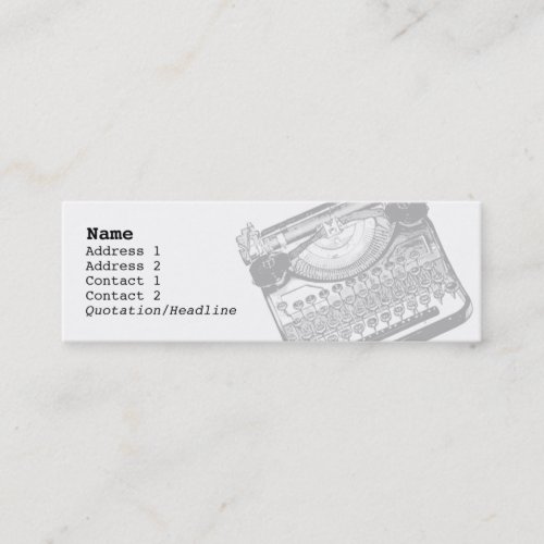 Vintage Typewriter Skinny Profile Cards Business Card