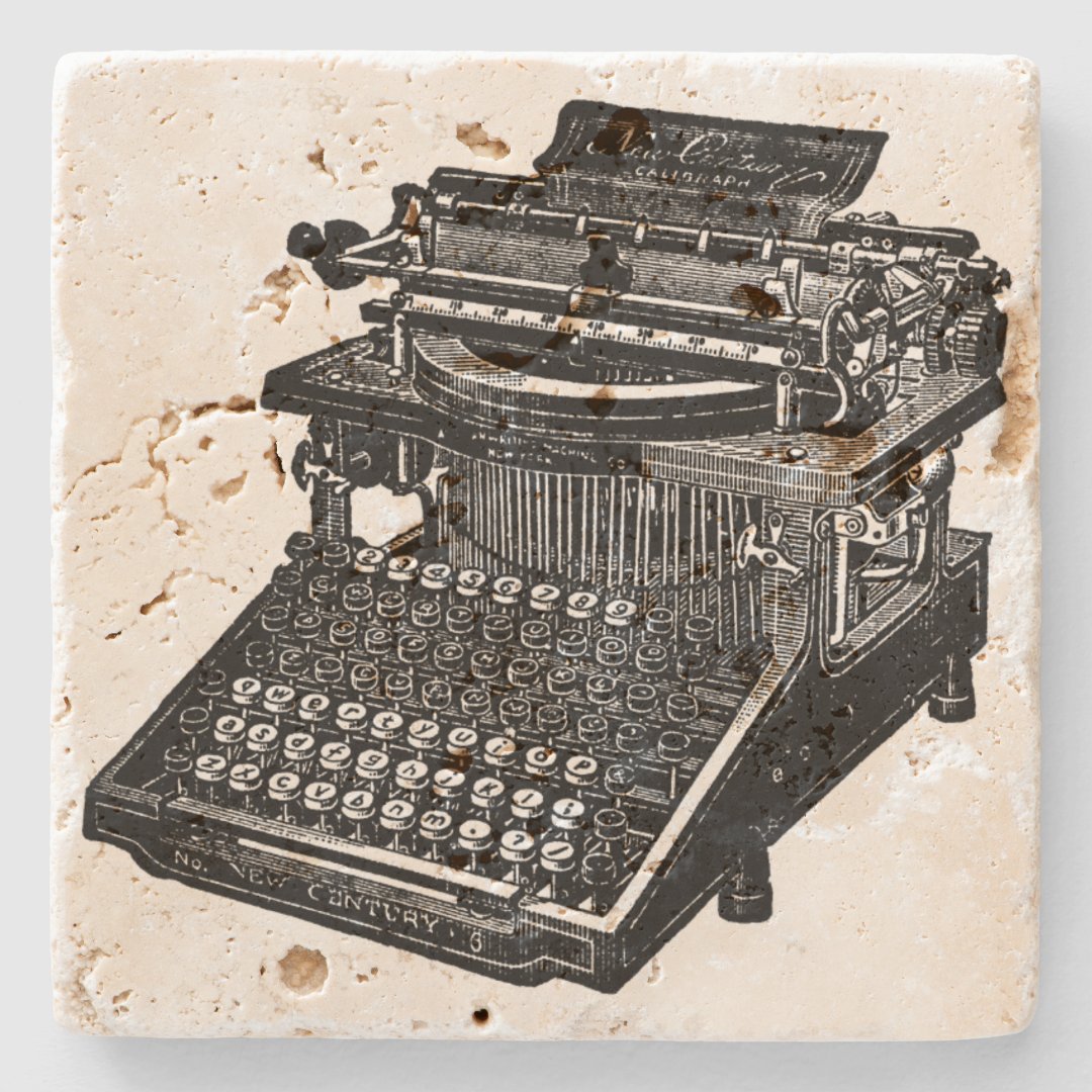 Vintage Typewriter Stone Coaster Zazzle