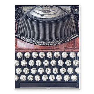 Vintage Typewriter Temporary Tattoos