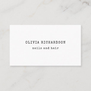 Vintage Typewriter Text Black and White Business Card