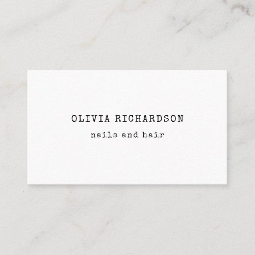 Vintage Typewriter Text  Black and White Business Card