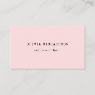 Vintage Typewriter Text Blush Pink Business Card