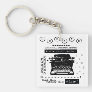 Vintage Typewriter Typing Is My Passion Keychain
