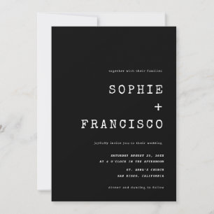 Vintage Typewriter Typography All in One Wedding Invitation