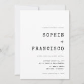 Minimalist Cream Typewriter Wedding QR Code Invitation