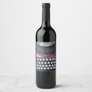 Vintage Typewriter Wine Label