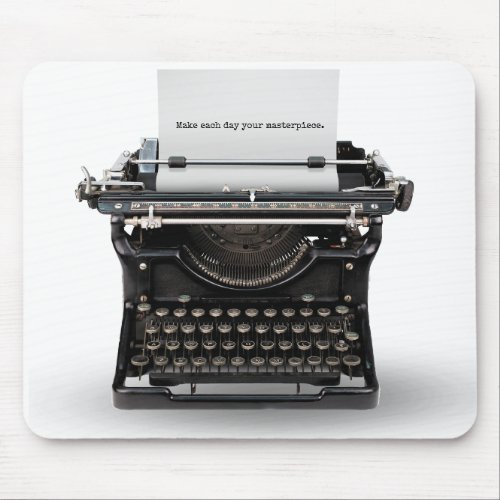 vintage typewriter with quote mouse pad