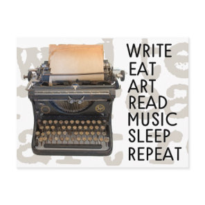 Vintage Typewriter Write Postcard