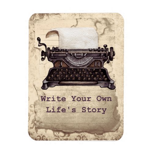 Vintage Typewriter Write Your Story Inspiration Magnet