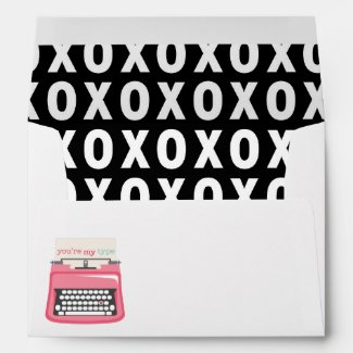 Vintage Typewriter You're My Type XOXO Envelope