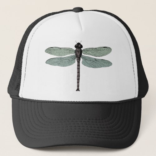 Vintage Typographic Antique Flying Dragonfly Art Trucker Hat