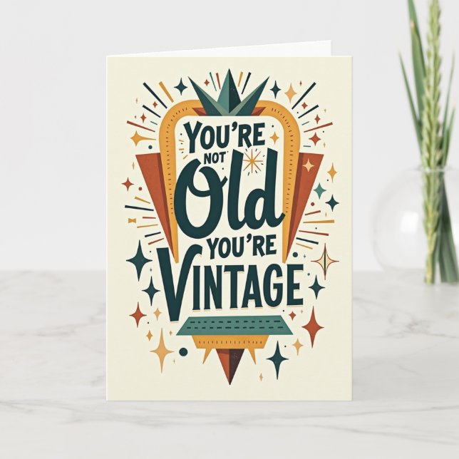 Vintage Typographic Birthday Card (Front)