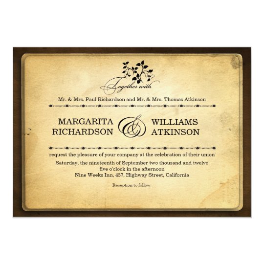 vintage typographic design wedding invitations