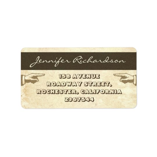 vintage typography aged design address labels