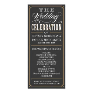 Vintage Typography Art Deco Wedding Programs