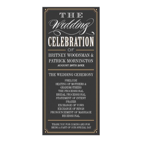 Vintage Typography Art Deco Wedding Programs