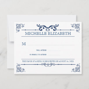 Vintage Typography Bar-Bat Mitzvah Reply RSVP Card