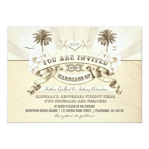Beach Vintage Wedding Invitations 8
