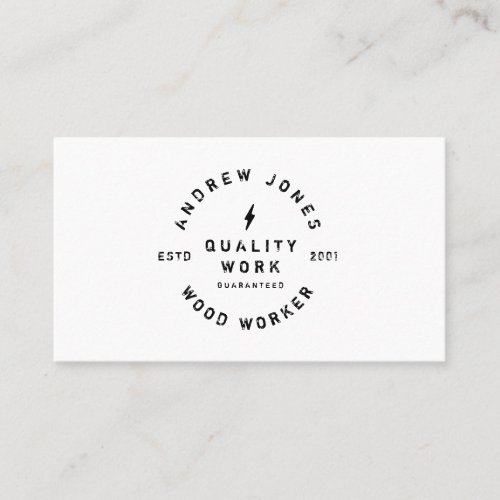 Vintage typography black and white modern rustic business card