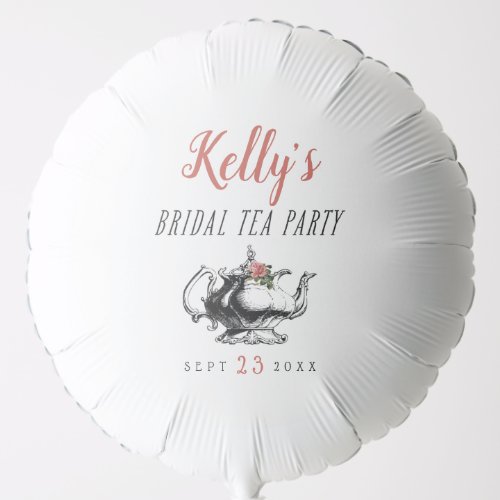 Vintage Typography Bridal Shower Tea Party Balloon