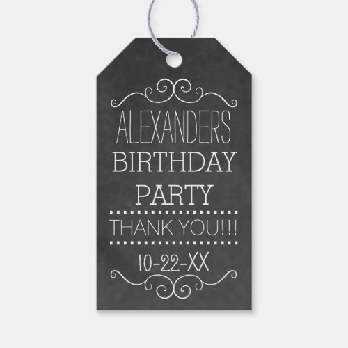 Vintage Typography Chalkboard Look_ Birthday Party Gift Tags
