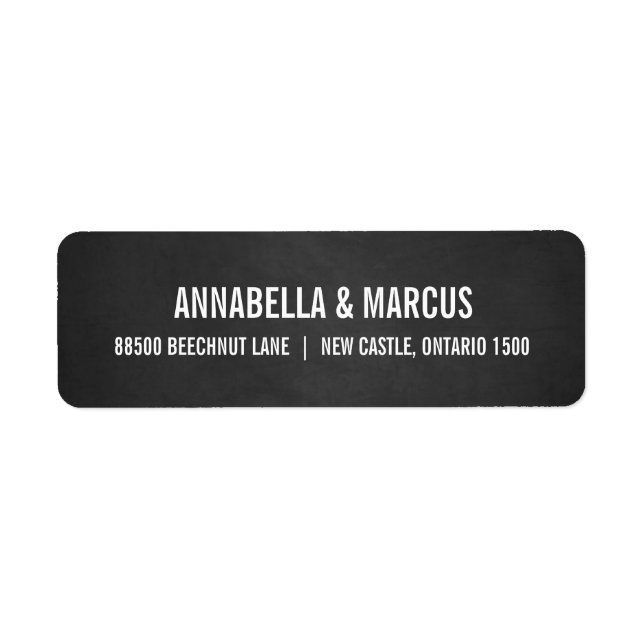 VINTAGE TYPOGRAPHY CHALKBOARD RETURN ADDRESS LABEL (Front)
