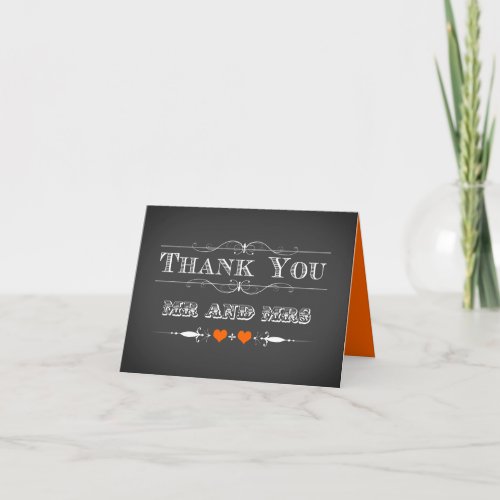 Vintage Typography Chalkboard Thank You Card