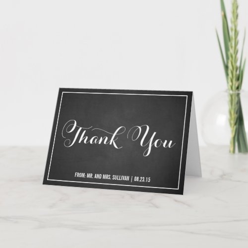 Vintage Typography Chalkboard Thank You Card