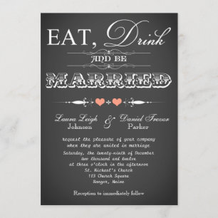 Vintage Typography Chalkboard Wedding Invite 6