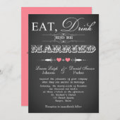 Vintage Typography Chalkboard Wedding Invite 7 (Front/Back)