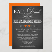 Vintage Typography Chalkboard Wedding Invite 7 (Front/Back)