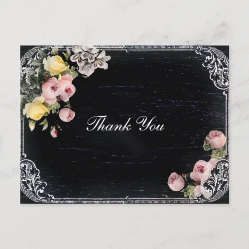 vintage typography Chalkboard wedding thank you Postcard