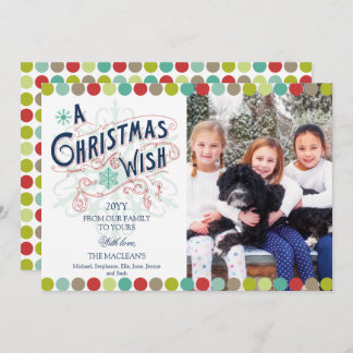 Vintage Typography Christmas Wish Holiday Photo