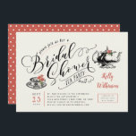 Vintage Typography | Cream Bridal Shower Tea Party Invitation<br><div class="desc">Send your guests an invite they won't forget with this whimsical vintage bridal shower invitation perfect for a tea party theme. Featuring vintage tea pot and teacup, roses, and typography. Simply personalize with your details using the text templates provided. For an even more memorable invitation select a die-cut shape, textured...</div>