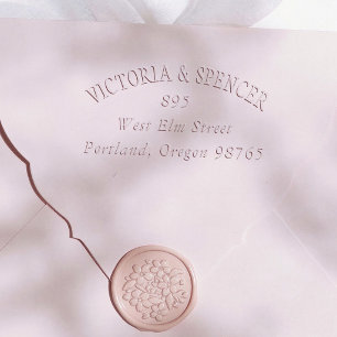 Vintage Typography Curved Return Address Wedding Embosser