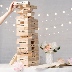 Vintage Typography Customizable Family Topple Tower