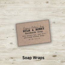 🧼 Vintage Typography Faux Kraft Soap Packaging