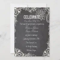 Flourishing Chalkboard Wedding Invitation