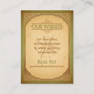 Vintage Typography Gold Green Compass Website Card