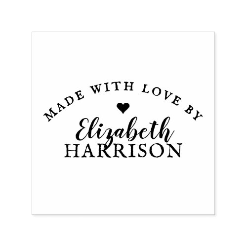 Vintage Typography Made With Love Personalized Self_inking Stamp