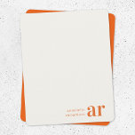 Vintage Typography Monogram Retro Orange Stylish Note Card<br><div class="desc">A vintage monogram notecard design featuring a retro typography which can easily be personalized with your name and initials to create a unique custom stationery design! The design features an aged style classic ivory cream background along with a orange typeface with a complementary background on the reverse.</div>