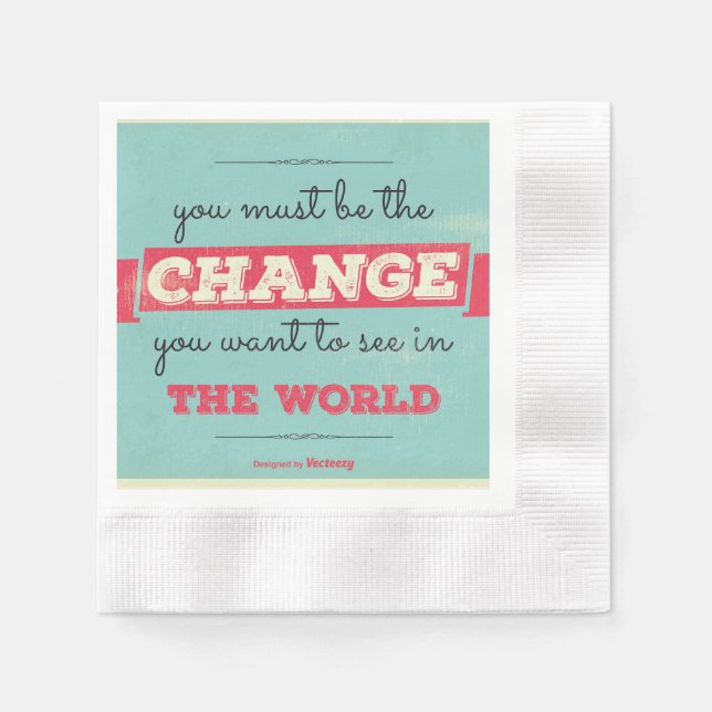  Vintage Typography Napkins (Front)