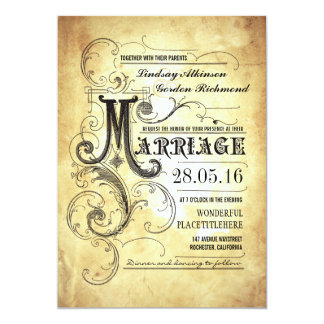 Old Paper Wedding Invitations Announcements Zazzle Vintage Typography Old Wedding Invitations