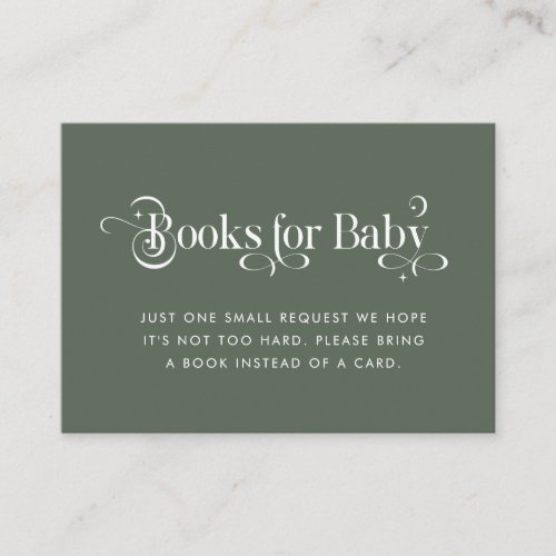 Vintage Typography Retro Books for Baby Shower  Enclosure Card