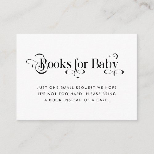 Vintage Typography Retro Books for Baby Shower Enclosure Card